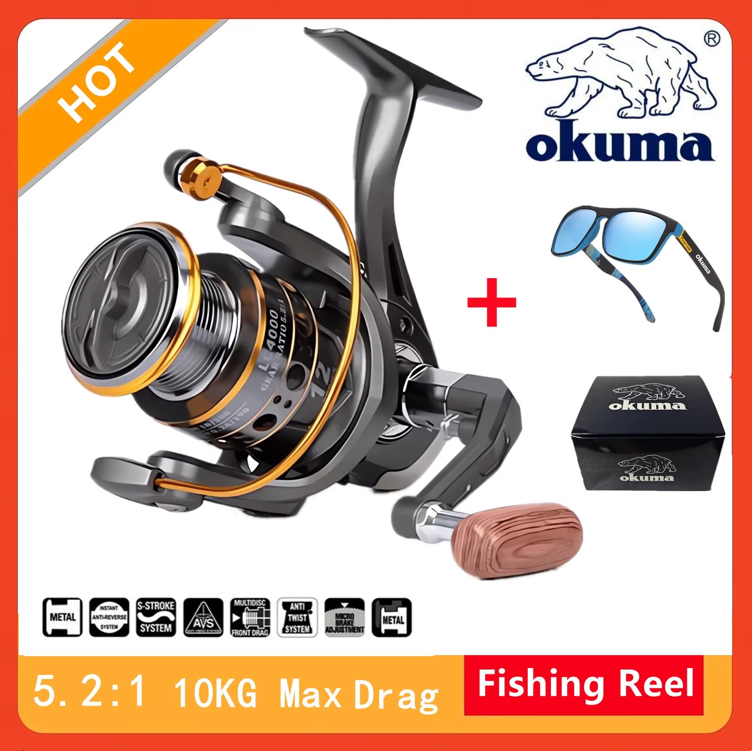 Daiwa Reel Fuego - Okuma High Speed 5.2:1 Reel Pancing